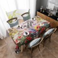 thumbnail image 4 of Spring Easter Bunny Rectangle Tablecloth, Pink Wooden Red Floral Easter Eggs Waterproof & StainResistant Tablecloth, Washable Oil-proof Table Cover for Dining/Party/Wedding/Camping/Buffet 52x70 In, 4 of 9