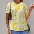 thumbnail image 6 of Floral Colorful Flower Women's Short Sleeve Tops Casual Blouses T Shirt, 6 of 6