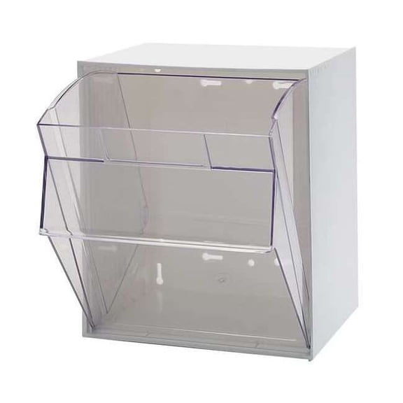 Quantum Storage Systems QTB301-W Clear Faced Tip Out Bin x 1 White in