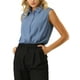 thumbnail image 4 of INSPIRAR CHIC Blusas de Trabajo para Mujeres, Mono sin Mangas, Camisa con Botones, 2XL, Gris Azul, 4 of 5