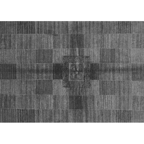 Ahgly Company Indoor Rectangle Checkered Gray Modern Area Rugs, 8' x 12'