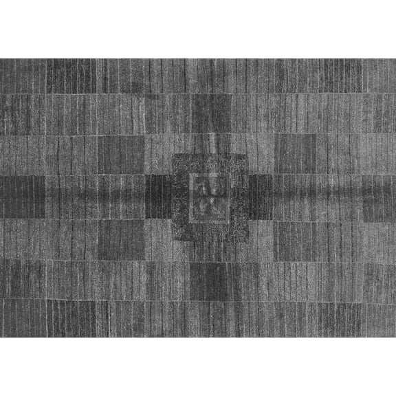 Ahgly Company Indoor Rectangle Checkered Gray Modern Area Rugs, 2' x 4'