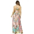 thumbnail image 2 of Sakkas Sofia Women's Spaghetti Strap V-neck Floral Print Summer Casual Maxi Dress - 503 - One Size, 2 of 5