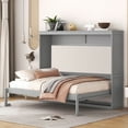 thumbnail image 1 of MODERNLUXE Full Size Murphy Bed,Solid Wood Wall Platform Bed for Home Office or Small Room, Gray, 1 of 8