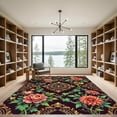 thumbnail image 2 of ODIKA 5' x 7' Machine Washable Non-Slip Area Rug, antique floral High Traffic Rug, Black, 1136386, 2 of 7