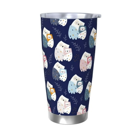 

Salouo Mom And Baby Owls Print 20oz Tumbler with Lid Stainless Steel Vacuum Insulated Tumbler Durable Insulated Coffee Mug Thermal Cup with Splash Proof Sliding Lid-Without Straw