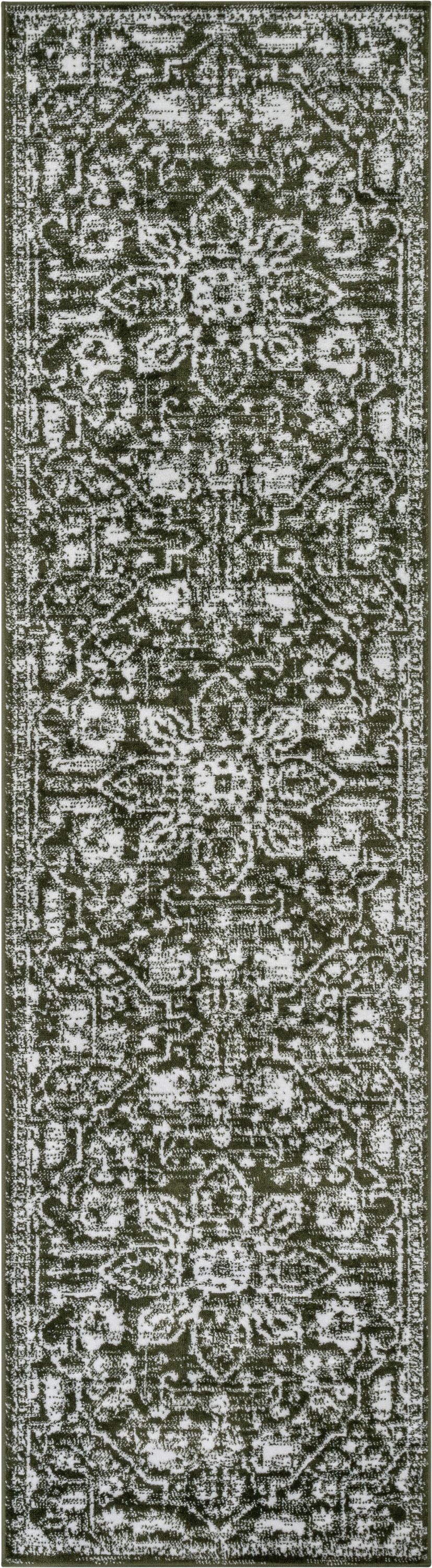 Well Woven Della Green Vintage Medallion Pattern 3x10 (2'7" x 9'10") Runner Rug