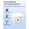thumbnail image 4 of 3 Paquetes De Extensores De Enchufes Múltiples – Divisor De Pared Eléctrico De 3 Tomas – Adaptador De Toma De Pared Cuadrado De 3 Vías Diseño Compacto Que Ahorra Espacio Para Cruceros, Hogar, Oficina,, 4 of 5