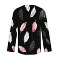 thumbnail image 4 of Craaazy Casual Printed T Shirts for Women V Neck Button Blouses Gifts, 4 of 5