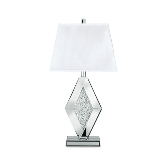 Signature Design by Ashley Contemporary Prunella Table Lamp  Silver Finish