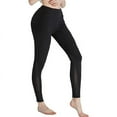 thumbnail image 2 of SPECIALMAGIC Women's Mid Waist Tummy Control Solid Color Squat Proof Mesh Yoga Running Tights Workout Leggings,3 Pack Black, 2 of 8