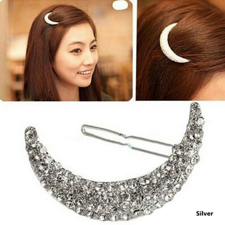KABOER 2 Pcs Hair Clips Alloy Moon Shaped Hairpin Hairclip Accessories For Women and Girls