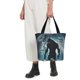 thumbnail image 5 of Fotbe Moon Wolf Warrior Bolsa de Playa con Estampado, Bolsa de Hombro, Bolsa de Mano Espaciosa, Bolsa de Viaje Ligera, Bolsa de Compras Versátil, 5 of 6