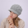 thumbnail image 5 of GZWYHT Beanies,Beanie Hats Keep Warm Winter Casual Beret Knitted Hat Wool Hemming Hat Thicken Ski Hat Winter Hats,Hats for Women Light gray, 5 of 9