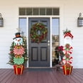 thumbnail image 2 of 4pcs For Outdoor Xmas Snowman Yard Decor Patio Winter Ornaments Garden Signs with Stakes PVC Christmas Yard Signs Stakes Decorations, 2 of 8