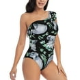 thumbnail image 3 of Gaeub Cartoon Koala Bear Women's One Shoulder Ruffle Tummy Control Swimwear for Swimming Surfing Beach Party - XX-Large, 3 of 8