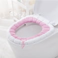 thumbnail image 6 of VOTRUDI Washable Toilet Seat Cover Pink - Soft Knitted Thickened Winter Toilet Cushion with Handle, Universal Fit Round & Elongated Seats, All Season Household Use, 6 of 6