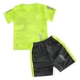 thumbnail image 3 of Alvivi Boys Soccer Sports Training Uniforms Kids Athletic Football Soccer Jersey Shirt and Shorts Fluorescent_Green 2-3, 3 of 7