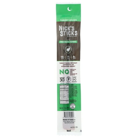 Nicks Sticks Snack Trky Stx Free Rang,1.7Oz (Pack Of 25)