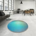 thumbnail image 3 of Ahgly Company Indoor Round Patterned Steel Blue Area Rugs, 7' Round, 3 of 6