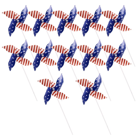 FOMIYES 12Pcs Assorted Color Patriotic Windmill Garden Stakes for Yard and Outdoor Decoration