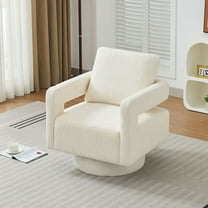 29.13" W Square Swivel Accent Chair, Modern Rotating Arm Chair with Open Back,360 Degree Rotation, Lounge Club Chair with Removable Back Cushion for Living Room, Hotel, Bed Room