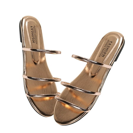 

2023 Women s Flat Sandal Banded Fashion Dressy Party Comfort Slides Casual Beach Travel Slip on Bohemian