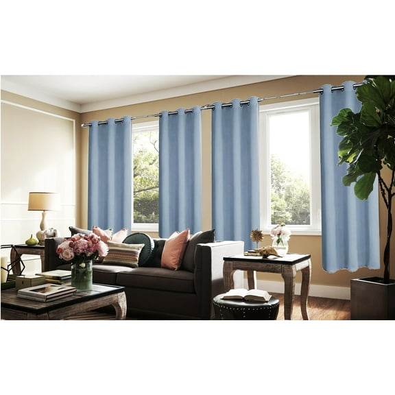 Window Curtain Room Darkening K68 light pink color 100 % blackout thermal drapes for bedroom living room closet door noise reducing 37" inch wide X 84" inch long 2 panels