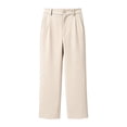 thumbnail image 3 of cocolona Mens Casual Linen Pants Elastic Button Waist Straight Wide Leg Commute Work Pants with Pockets, 3 of 4