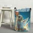 thumbnail image 5 of Picia Cute Angel Winged Rabbit Large Laundry Basket, Waterproof, Freestanding Laundry Hamper, Collapsible Tall Clothes Hamper with Extended Handles-, 5 of 8