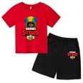 thumbnail image 5 of Conjunto de 2 camisetas y pantalones de manga corta con cuello redondo y estrellas para niños de 3 a 13 años, ropa para niños y niñas, 5 of 5