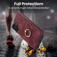 thumbnail image 2 of Fit for Samsung Galaxy A13 4G Case Card Pocket 360° Rotatable Ring Holder Kickstand, Shockproof Drop Resistant PU Leather Soft TPU Back Protective Phone Case For Samsung Galaxy A13 4G, Winered, 2 of 8