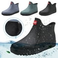 thumbnail image 6 of Oyedens Mens Ankle Rain Boots Waterproof Rubber Work Boots Non-Slip Fishing Deck Garden Rainboots, 6 of 7