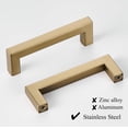 thumbnail image 2 of 10 Pack Champagne Bronze Cabinet Pulls 3 3/4 Inch Drawer Pulls Square Cabinet Drawer Handles Cupboard Handles Modern Stainless Steel Kitchen Cabinet Hardware, 2 of 5