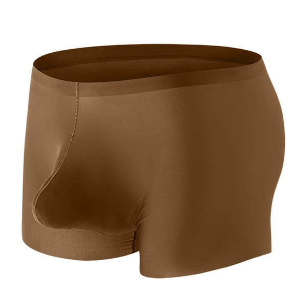 KaLI_store Men Boxer Briefs Men's Underwear boxer briefs Soft Comfortable Printed Underwear Trunks Brown,XL