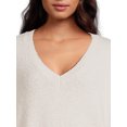 thumbnail image 5 of Dreamers By Debut Women's Oversized Tunic V Neck Sweater, Midweight, 5 of 5