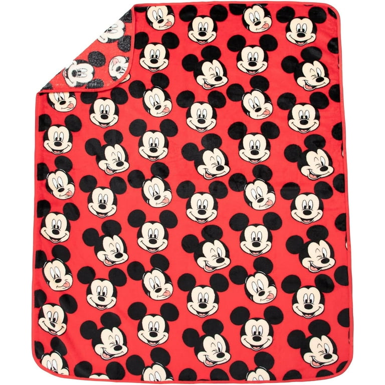Disney Mickey Mouse Funny Faces Nogginz Pillow & Travel Throw Set