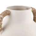 thumbnail image 3 of Bouclair White Ceramic Table Vase with Rope on Handles, 3 of 10