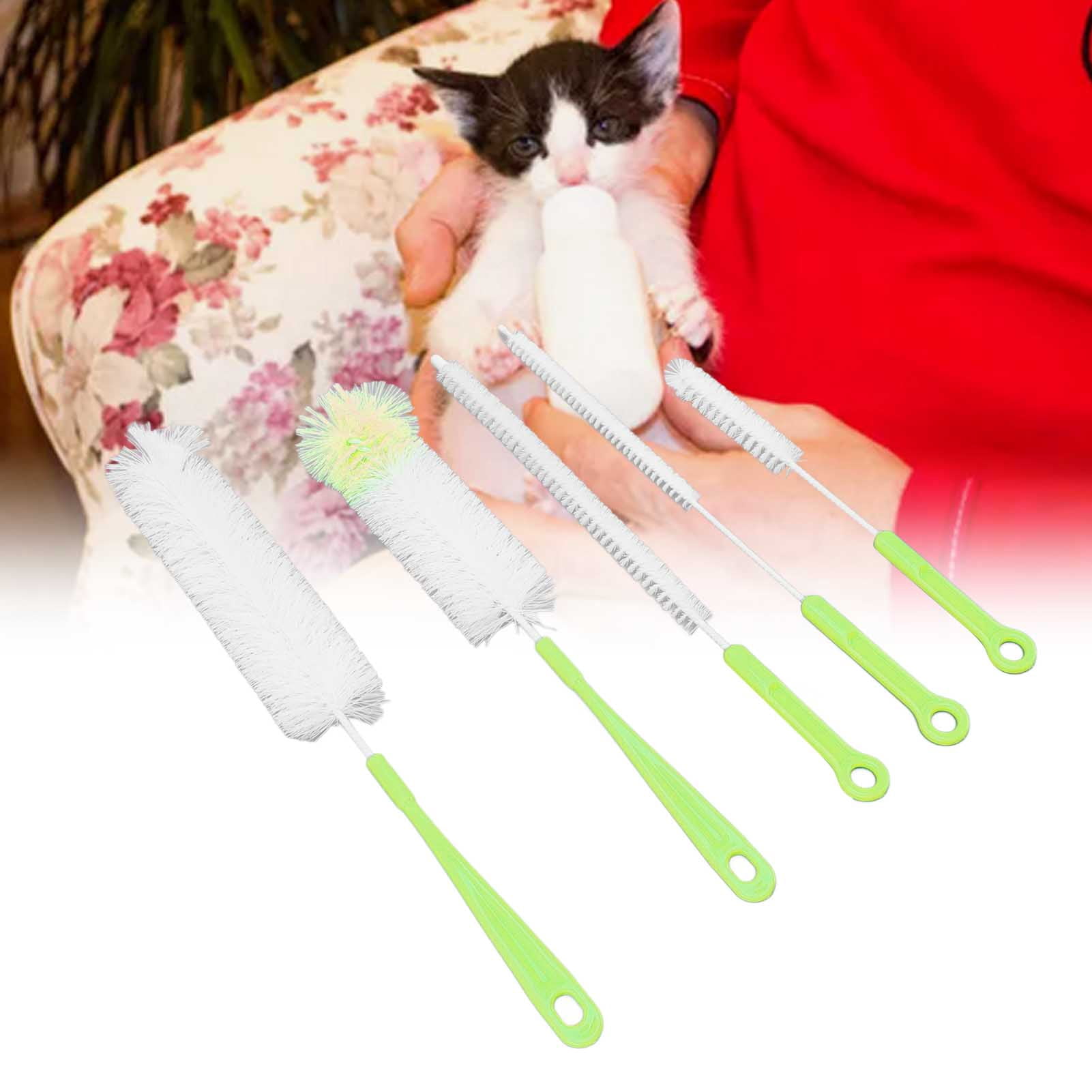 LAZIOEGR Bottle Brush Set Food Grade Long Handle 5 Types Water Bottle Cleaner for Wine Sports Bottles Hummingbird Feeders Green, 15.75 inches / 40 cm