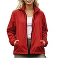 thumbnail image 2 of Kctiaxy Rain Jacket Women Waterproof Lightweight Windbreaker Jacket with Hood Drawstring Zip Up Jacket with Pockets, 2 of 9