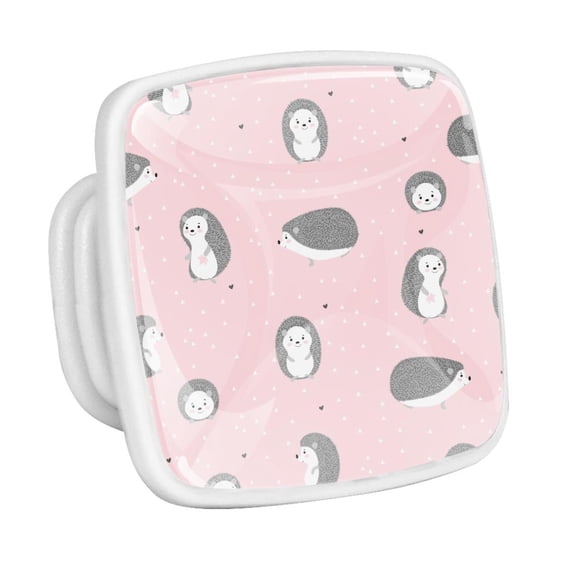 4PCS Square Cabinet Fluorescence Knob Glowing in the Dark Furniture Drawer Pulls Handle with Screws Hedgehogs