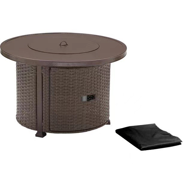 Better Homes & Gardens Colebrooke 37" Round 50,000 BTU Propane Gas Fire Pit Table with Glass Beads, Metal Lid and Protective Cover - image 5 of 14