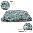 thumbnail image 3 of Blue Paisley Pet Bed, Flower Elements with Traditional Buta Ornaments Leave Like Motifs, Resistant Pad for Dogs and Cats Cushion with Removable Cover, 24" x 39", Dark Brown and Sea Blue, by Ambesonne, 3 of 4