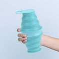 thumbnail image 5 of Blue Collapsible Water Bottle 17oz(500ml) Silicone Foldable Water Bottles for Travel Gym Camping Hiking Reuseable BPA Free Portable LeakProof Sports Water Bottle, 5 of 6