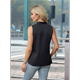thumbnail image 4 of Camiseta Sin Mangas de Verano para Mujer, de Satén de Seda, con Cuello en V, Informal, de Negocios, Color Negro, Talla L, 4 of 7