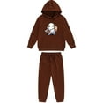 thumbnail image 4 of SYMOID Boys Ghost Print Tracksuit, Brown Hall-oween Tops Set, Kids Hoodie and Jogger Sweatshirts,Size 10 T, 4 of 5