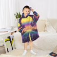 thumbnail image 6 of FORMRS Wearable Blanket Hoodie with Sleeves for Kids Cozy Flannel Sweatshirt, Neon Road, 6 of 7