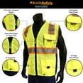 thumbnail image 4 of KwikSafety (Charlotte, NC) CLASSIC Safety Vest (JUMBO Pocket) Class 2 ANSI OSHA High Visibility Reflective Heavy Duty Mesh Zipper HiVis Construction Work Gear HiViz Men Women | Yellow S/M, 4 of 7