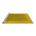 thumbnail image 2 of Ahgly Company Machine Washable Indoor Round Oriental Yellow Traditional Area Rugs, 6' Round, 2 of 4