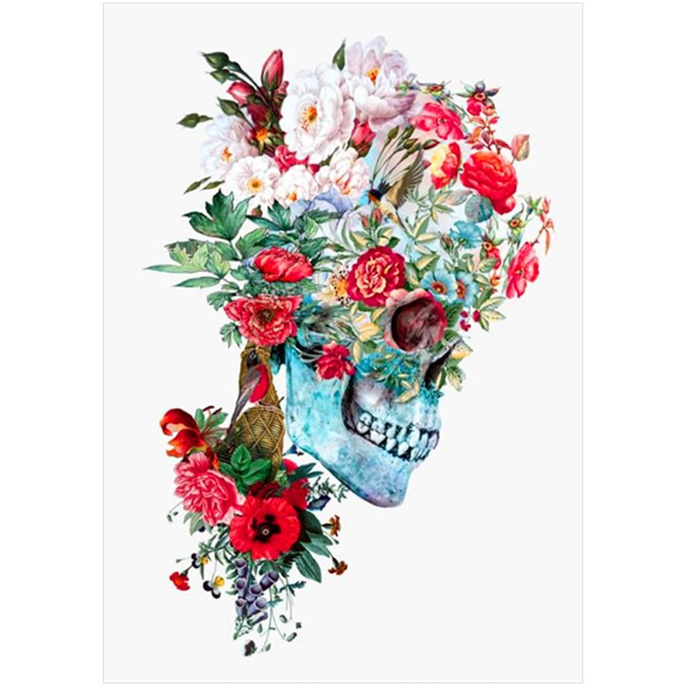 Diamond Painting Full Drill Flower Skull 5D DIY Cross Stitch Mosaic Home Decor Diamond Painting Full Drill Flower Skull 5D DIY Cross Stitch Mosaic Home Decor